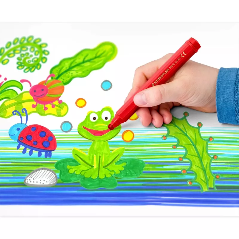 Flomasteri Staedtler 329 C6 — 6 krāsas (zila, brūna, zaļa, rozā, sarkana, dzeltena), platais gals