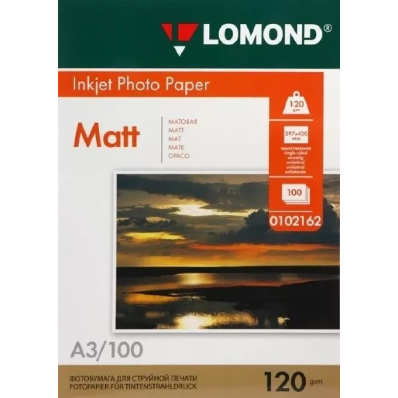 Lomond foto tintes papīrs Matte 120 g/m² A3, 100 loksnes