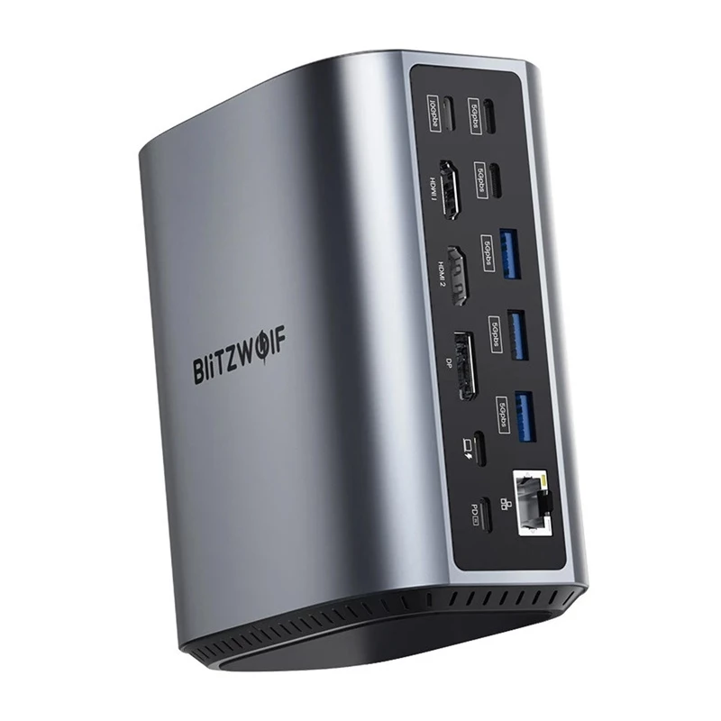 Dokstacija BlitzWolf BW-TH15 17-in-1 — 2x HDMI, DisplayPort, 4x USB-C