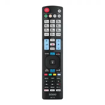 SAVIO RC-11 infrasarkanā tālvadības pults LG televizoram, melna, darbības attālums 10 m, atbalsta 1 ierīci