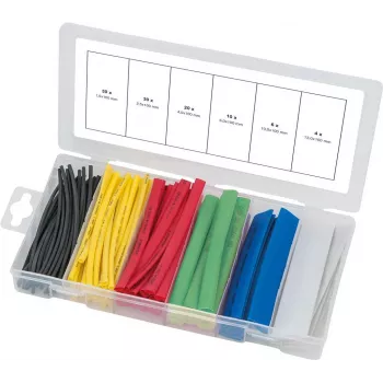 Termiski sarūkošo caurulīšu komplekts ks tools 970.0540 — 100 gabali, dažādu krāsu izmēri