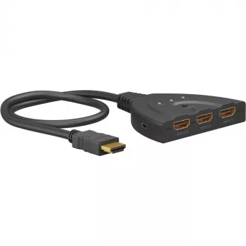 HDMI-Umschaltbox 3 to 1 (4K @ 60Hz), HDMI pārslēdzējs (melns, 55 cm kabelis)