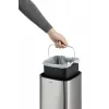 Atkritumu tvertne Durable NO TOUCH 6L Taisnstūrveida Nerūsējošais tērauds Sudraba Melna