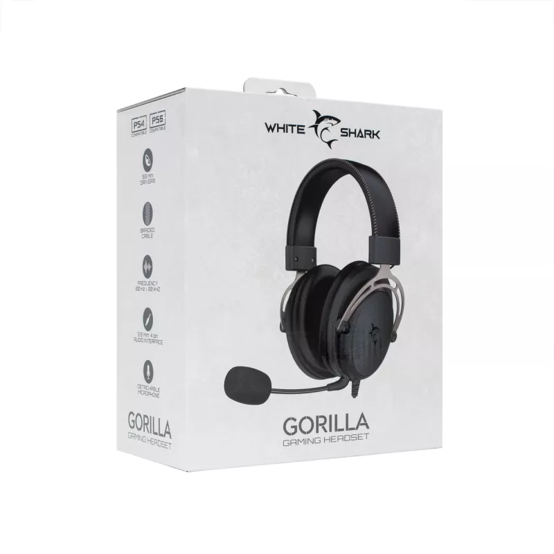 Austiņas White Shark GH-2341 Gorilla Melns/pelēka