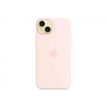 Silikona maciņš ar MagSafe iPhone 15 Plus - gaiši rozā
