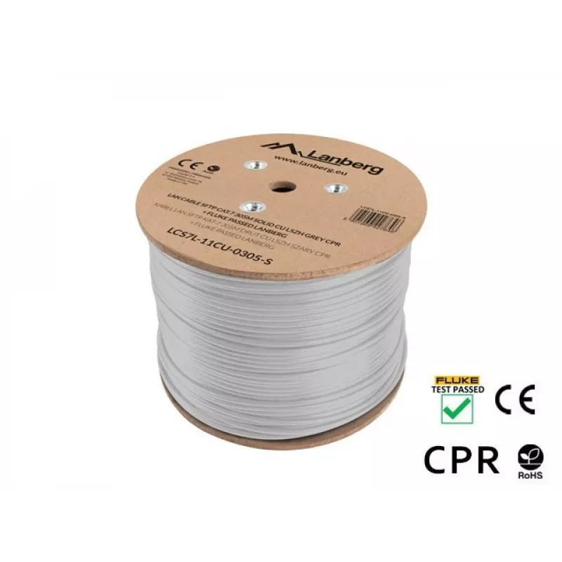 Tīkla kabelis Lanberg LCS7L-11CU-0305-S RJ45 Cat7 305 m balts