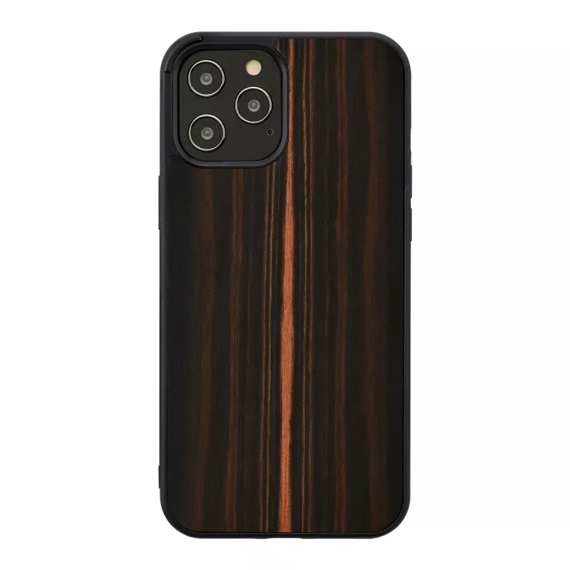 Phone case man and wood priekš iPhone 12 / 12 Pro — melnkoka melna