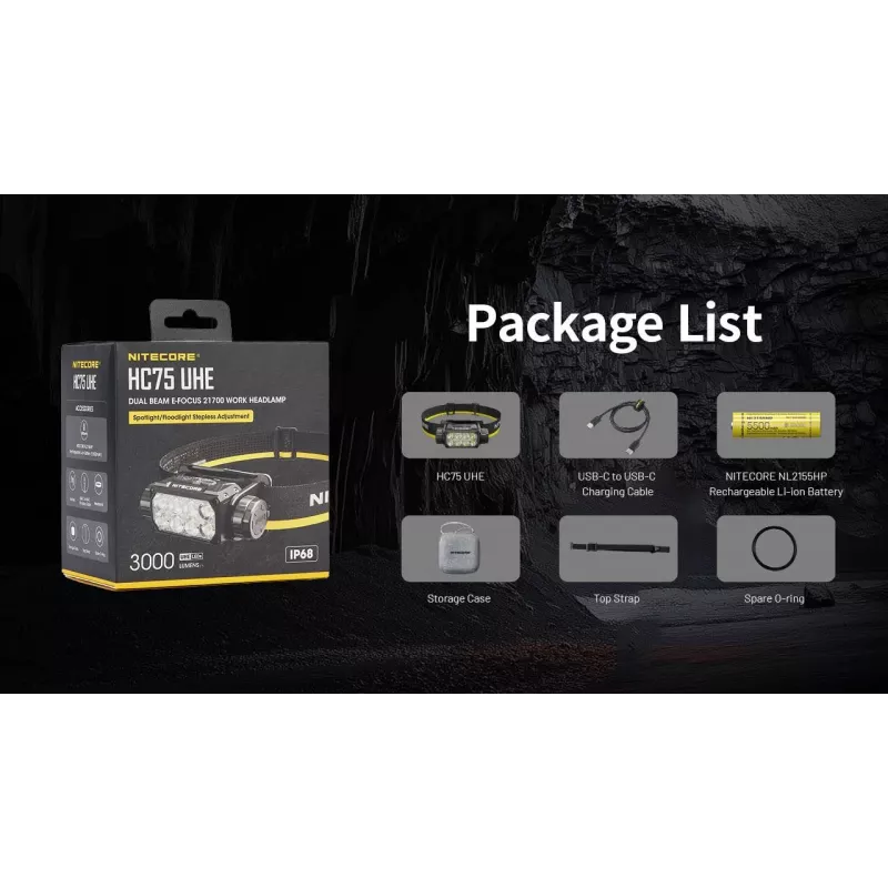 Galvas lukturis H sērija 3000 LŪMENI/HC75 Uhe Nitecore