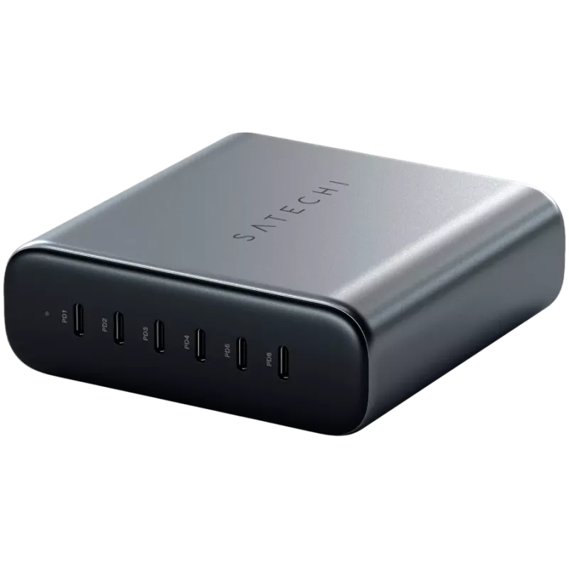 Iekštelpu lādētājs Satechi ST-C200GM-EU universāls pelēks 6 USB Type-C pieslēgvietas