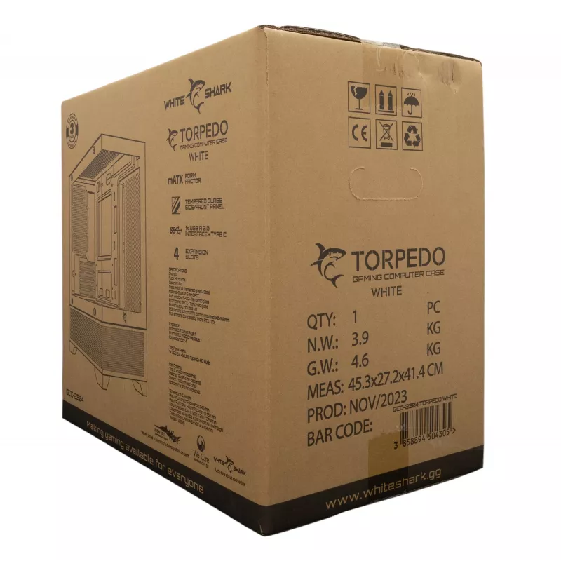 Datora korpuss White Shark GCC-2304 Torpedo ATX balts