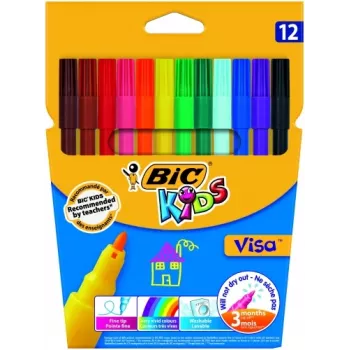 Smalkas flomāsteras BIC Visa Multicolour 12 gab.