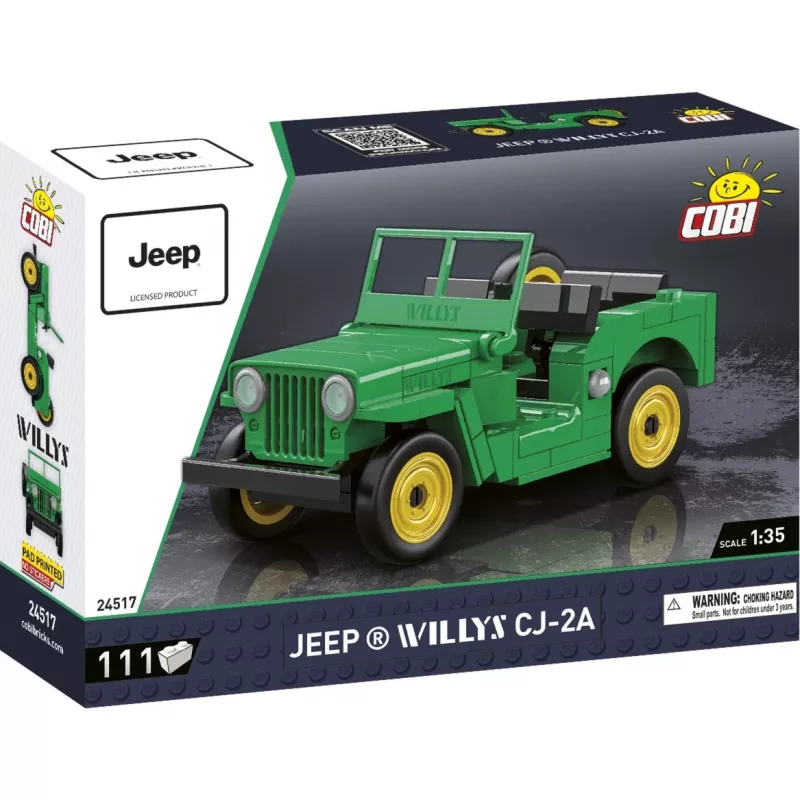 Cobi konstrukciju rotaļlieta Jeep Willys CJ-2A zaļš modelis 24517 – ķieģeļu būvēšanas komplekts