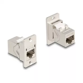 DeLOCK Panel Mount RJ45 Keystone Module savienotājs ligzda-ligzda Cat.6A metāla konisks