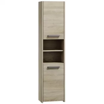 Vannas istabas uzglabāšanas skapis top e shop S40 SONOMA — Ozola rāmis, brīvstāvošs, 6 plaukti, 400×300×1700 mm