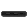 Pārnēsājams ārējais akumulators BLOW PB10A 10000mAh polimēra baterija, 2x USB-A izejas, 22,5W kopējā jauda, Micro‑USB ieeja, melns