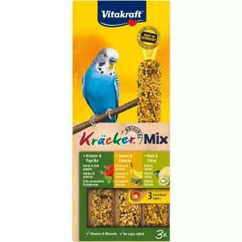 VITAKRAFT Cracker Mix Banana, kiwi, pipari - gardumi viļņpapagaiļiem - 3 gab.