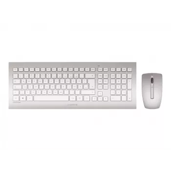 CHERRY DW 8000 tastatūra Pele iekļauta Birojam RF Bezvadu QWERTZ Vācu Sudraba, Balta