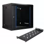 EXTRALINK LITE 9U 530X400 PIENENAMA PIE SIENAS STATĪVU SKAPIS MELNS AR PLAUKTU