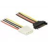 Iekšējais barošanas kabelis DeLOCK 60136 0,2 m SATA 15-pin uz Molex 4-pin