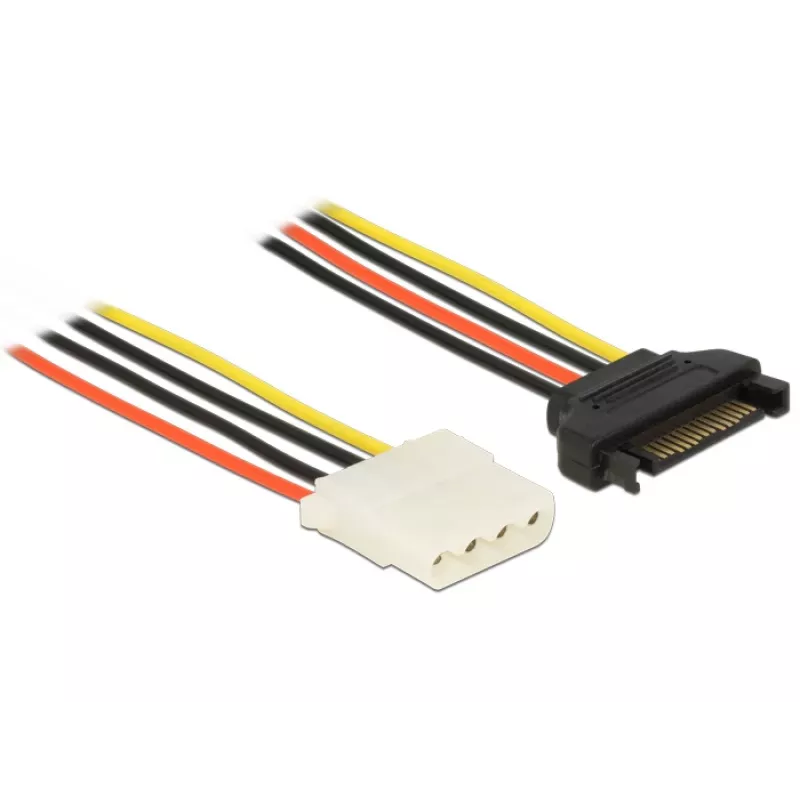 Iekšējais barošanas kabelis DeLOCK 60136 0,2 m SATA 15-pin uz Molex 4-pin