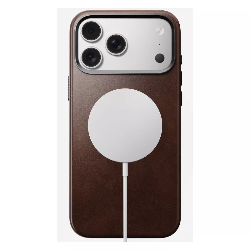 Mobilā tālruņa maciņš Nomad Traditional Leather Case priekš iPhone 17 Pro Max, āda/alumīnijs/mikrošķiedra, der 6.9 collu (Brūns)