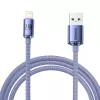 Baseus Crystal Shine kabelis USB uz Lightning, 2,4A, 2m (violets)