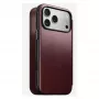Mobilā tālruņa vāciņš Nomad Modern Leather Folio iPhone 17 Pro Max — āda, TPU, PC, alumīnijs, bordo, 16 cm (6,3 collas)