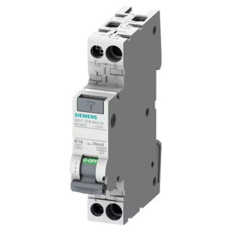 Siemens RCBO, 10A nominālā strāva, 1P+N polu, 30mA noplūdes strāva, A tips, SENTRON sērija