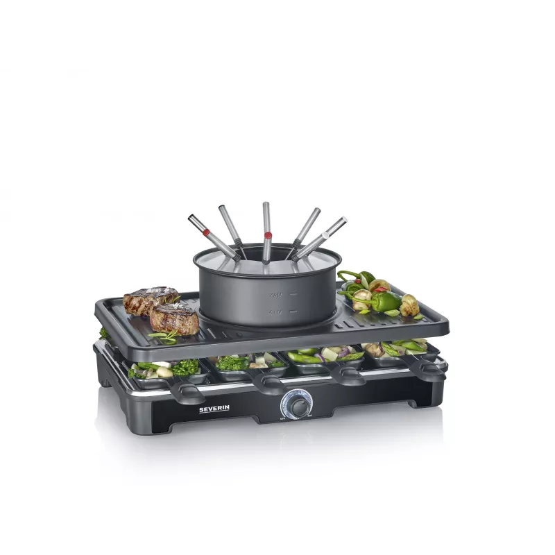 Raclette Grill Severin RG 2347 8 Persons 1400 W Melns