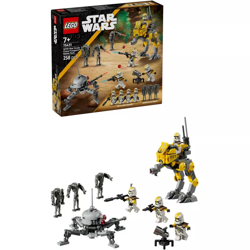 LEGO Star Wars komplekts 327th Star Corps Clone Troopers Battle 75431 — 258 detaļas, 7 minifigūras, vecumam 7+
