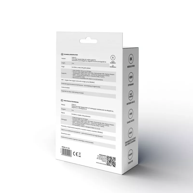 HDMI kabelis Savio CL-143 3m