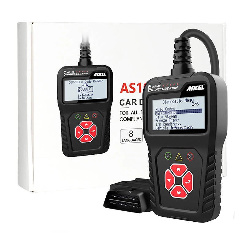 OBD2 diagnostikas skeneris Ancel AS100/AC100, vairāku protokolu atbalsts, kompakts rokas dizains