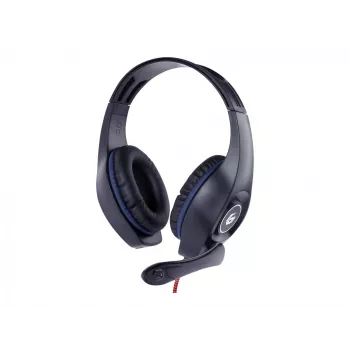 Vadu spēļu austiņas GEMBIRD GHS-05-B, cirkumaurālas, 20–20000 Hz, 2 m kabelis, 250 g, melnas/zilas