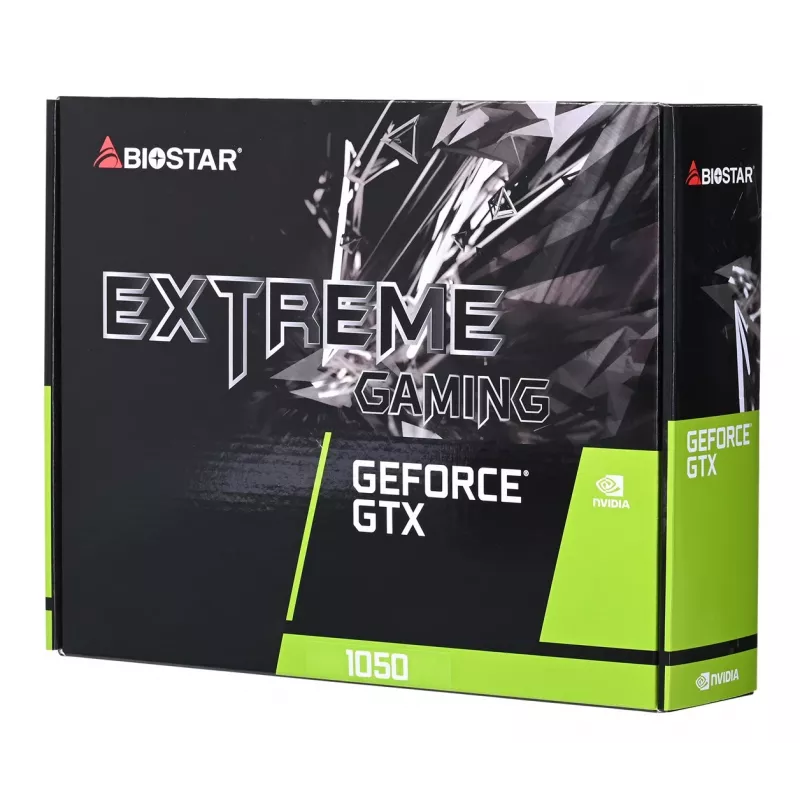 Diskrētā videokarte BIOSTAR GeForce GTX 1050 4 GB GDDR5, 1455 MHz pastiprinājums, 128-bit, PCIe 3.0, 2 ventilatori