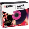EMTEC Vinyl Look - 10 x CD-R - 700 MB (80 min) 52x - zila, dzeltena, ceriņu, zaļa, rozā - plāns Jewel Case
