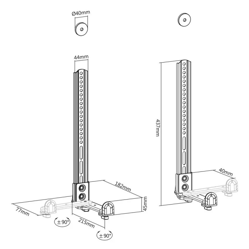 Maclean MC-914 Universāls skaņas joslas stiprinājums, skaļruņa turētājs, montāža zem televizora līdz 15 kg, VESA, vietu taupošs