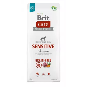 Sausā suņu barība Brit Care Grain-Free Sensitive 12 kg — Kartupeļi & Brieža gaļa, Pieauguši suņi, Jutīgs vēders, Bez glutēna un laktozes