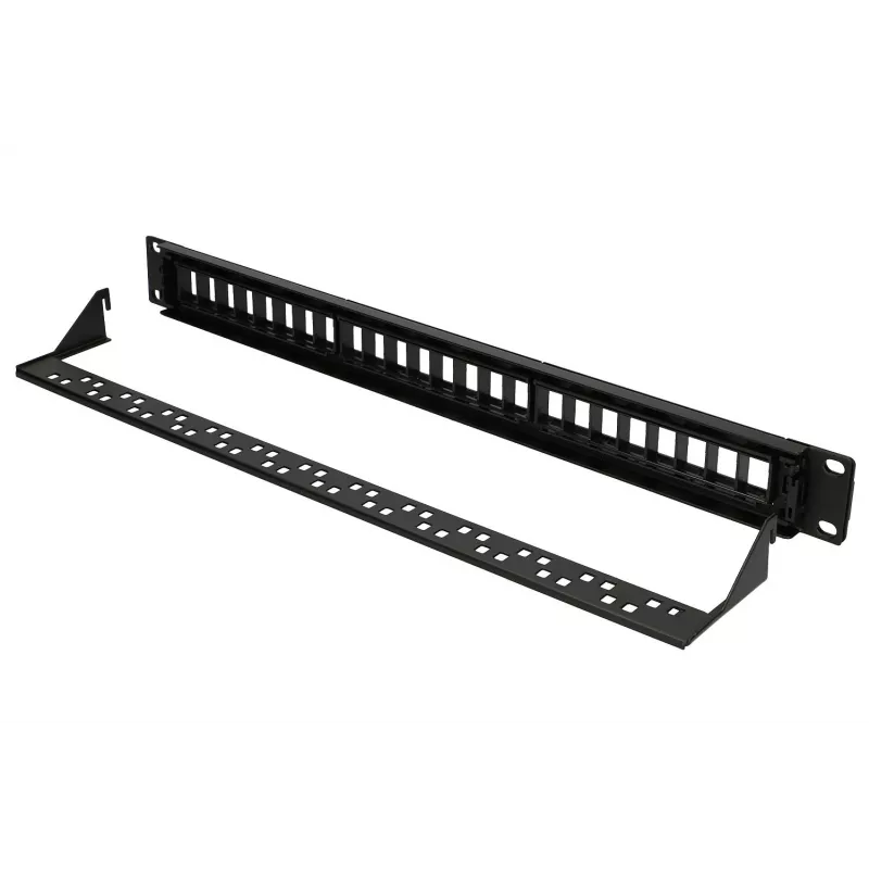 Patchpanel Extralink 24-port U/UTP (UTP) modular, 1U, Melns, 482.6 mm width