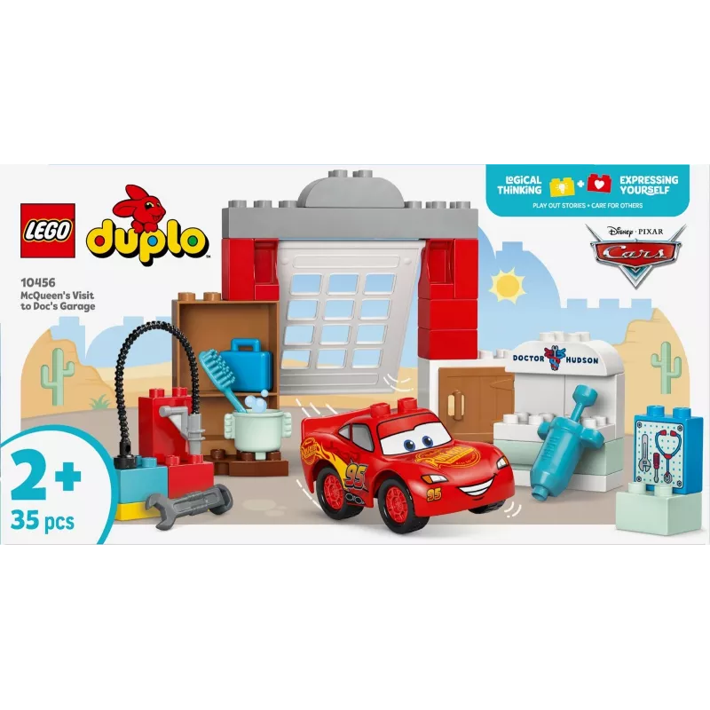 Konstruktors LEGO DUPLO 10456 Disney Zibens Makvīna vizīte pie Doka darbnīcā — 35 detaļas, piemērots bērniem no 2 gadu vecuma, lielie klucīši