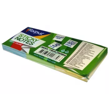 Līmlapiņas FORPUS FO42073, 40×50 mm, 3 pasteļtoņu krāsas, bloks