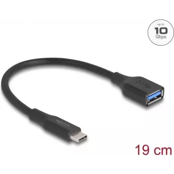 DeLOCK USB adapteris USB Type-C vīrišķais uz Type-A sievišķo 10 Gbps 19 cm 60 W