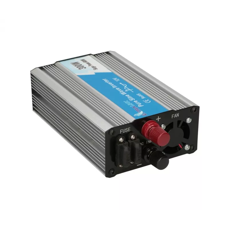 Sprieguma pārveidotājs Extralink OPIP-300W 12V 300W tīrs sinusoidāls, alumīnija korpuss, aktīvā dzesēšana
