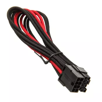 SilverStone PCIe-8-Pin to PCIe-6+2-Pin kabelis, 250mm - melns/sarkans