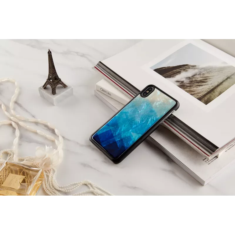 Telefona maciņš iKins iPhone XS Max — zila ezera un melna apdare
