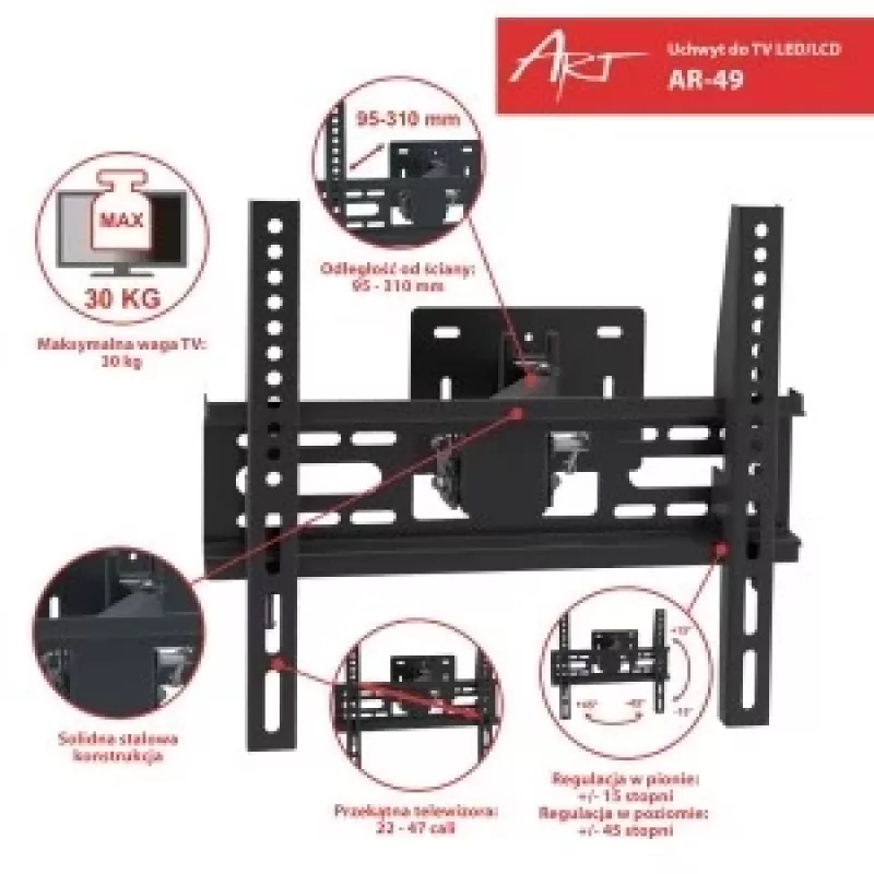 LCD rokturis AR-49 22-47'' 30KG