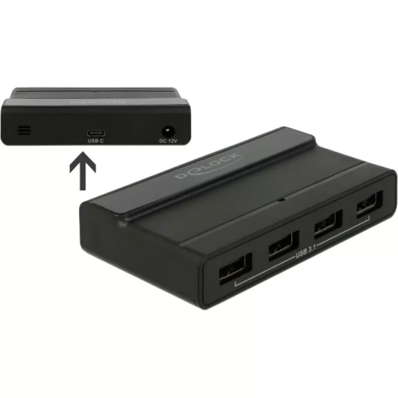USB centrmezgls DeLOCK ārējais 4 portu 10 Gbps