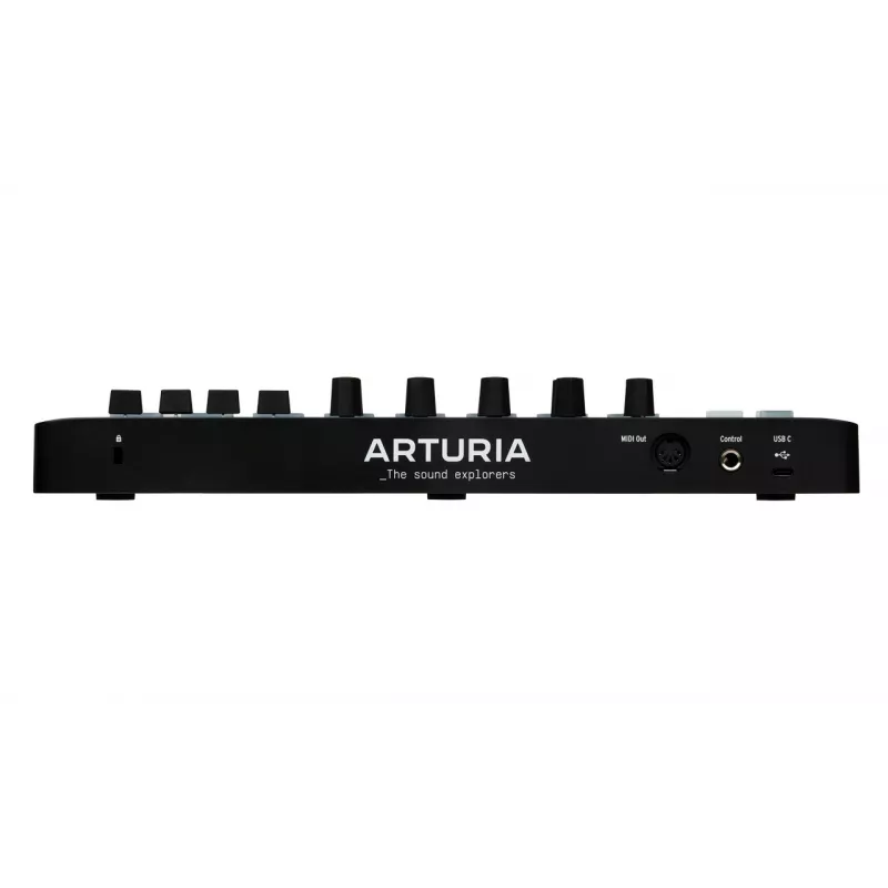 MIDI kontrolieris ARTURIA MiniLab 3 — 25 taustiņu kompakta USB MIDI tastatūra ar MIDI izeju, daudzkrāsu fona apgaismojuma paliktņiem
