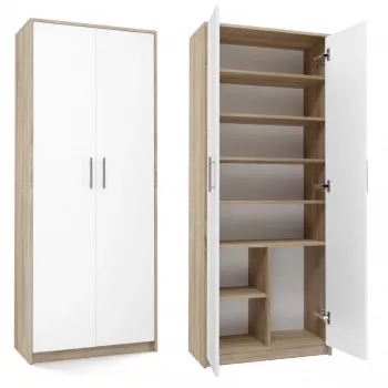 Dokumentu skapis OLIV 2D 74x35x180 cm, sonomas ozols/balts