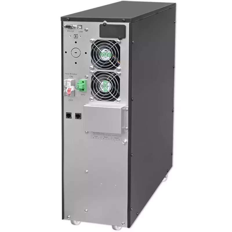 Qoltec 52284 Nepārtrauktās barošanas avots UPS | 10kVA | 10000W | Jaudas koeficients 1.0 | LCD | EPO | USB | On-line