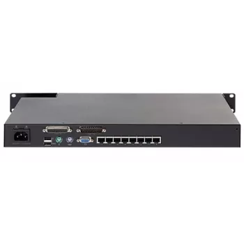 KVM slēdzis APC KVM0108A, 8 pieslēgvietu PS/2 VGA, 1U statne, 1600x1200, melna